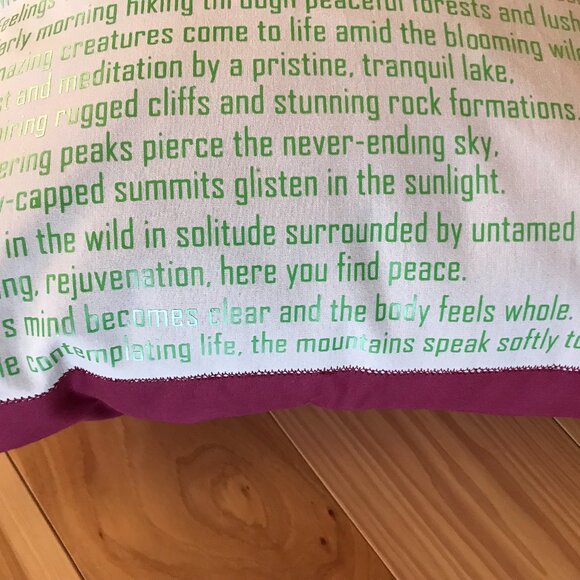 Mountain Camping Pillow Cover, 18 x 18: Handmade Vintage Camper Magenta Decor - Picture 7 of 9